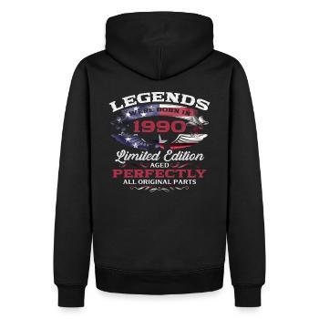 35. Geburtstag Geschenk Mann Original 1990 - Männer Premium Bio Hoodie - Schwarz - Hinten - Nico (187cm)