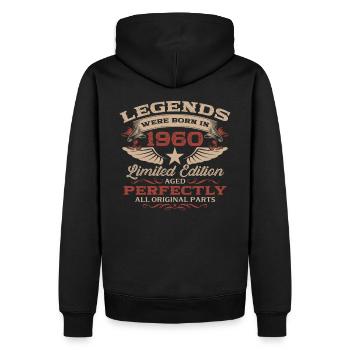 65. Geburtstag Original Jahrgang 1960 - Männer Premium Bio Hoodie - Schwarz - Hinten - Nico (187cm)