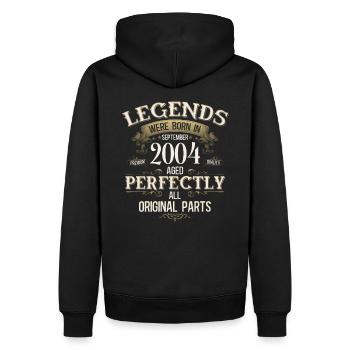 21st Birthday Gift Legend September 2004 - Men’s Premium Organic Hoodie - black - Back - Nico (187cm)