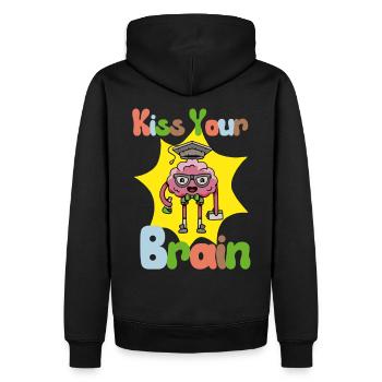 Kiss Your Brain,Teacher, Teacher Appreciation Gift - Men’s Premium Organic Hoodie - black - Back - Nico (187cm)