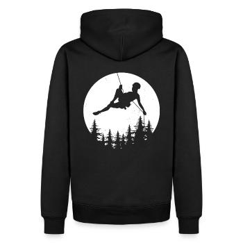 Lune grimpeur escalade rappel montagnes cadeau - Sweat à capuche Premium bio Homme - noir - Dos - Nico (187cm)