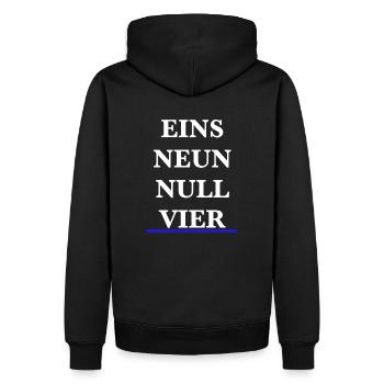 04 - Männer Premium Bio Hoodie - Schwarz - Hinten - Nico (187cm)