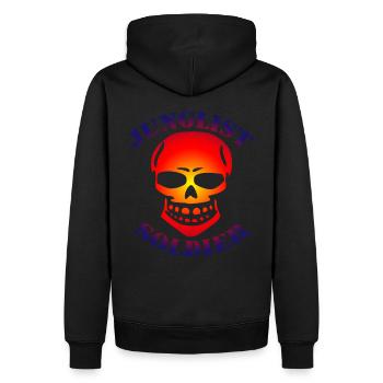 DNB Junglist Soldier Red Skull Drum n Bass 90s - Men’s Premium Organic Hoodie - black - Back - Nico (187cm)