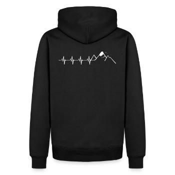 Heart ECG Heartbeat - Sweat à capuche Premium bio Homme - noir - Dos - Nico (187cm)