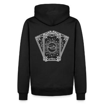 Le pont de la colonie (blanc) - Sweat à capuche Premium bio Homme - noir - Dos - Nico (187cm)