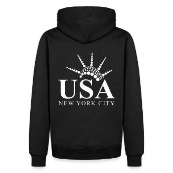 Cadeau de la Statue de la Liberté de New York aux États-Unis - Sweat à capuche Premium bio Homme - noir - Dos - Nico (187cm)