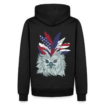 4 juillet Amérique USA Independence Day Eagle - Sweat à capuche Premium bio Homme - noir - Dos - Nico (187cm)