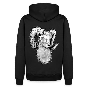 Widder Geschenk Sternzeichen - Männer Premium Bio Hoodie - Schwarz - Hinten - Nico (187cm)