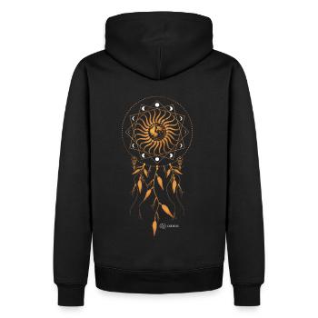 Traumfänger - Männer Premium Bio Hoodie - Schwarz - Hinten - Nico (187cm)