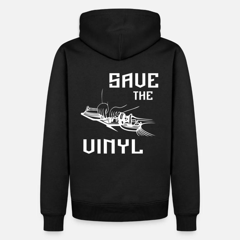 enregistrer le vinyle - Sweat à capuche Premium bio Homme - noir