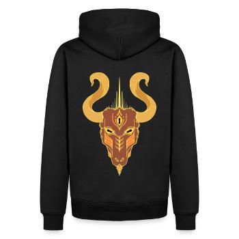 Cybergoat - Gold - Sweat à capuche Premium bio Homme - noir - Dos - Nico (187cm)