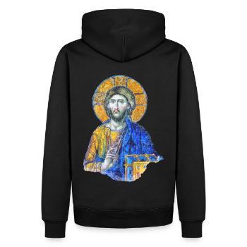 Jesus Christus Mosaik-Kunst in der Hagia-Sophia - Männer Premium Bio Hoodie - Schwarz - Hinten - Nico (187cm)