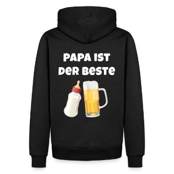 Papa ist der Beste - Männer Premium Bio Hoodie - Schwarz - Hinten - Nico (187cm)