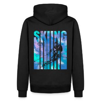 skieur - Sweat à capuche Premium bio Homme - noir - Dos - Nico (187cm)