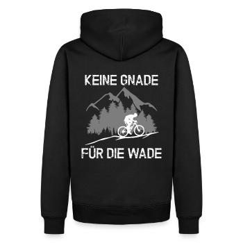 MTB - KEINE GNADE FÜR DIE WADE - Männer Premium Bio Hoodie - Schwarz - Hinten - Nico (187cm)