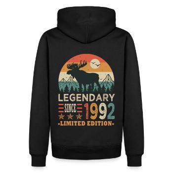 1992 Legendäres Jubiläum geboren 1992 - Männer Premium Bio Hoodie - Schwarz - Hinten - Nico (187cm)