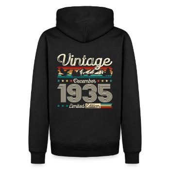 90e anniversaire Original Décembre 1935 Volume 35 - Sweat à capuche Premium bio Homme - noir - Dos - Nico (187cm)