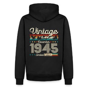 80e anniversaire Légende Décembre 1945 Volume 45 - Sweat à capuche Premium bio Homme - noir - Dos - Nico (187cm)
