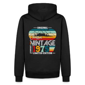 50th Birthday Gift Husband Original February 1975 - Men’s Premium Organic Hoodie - black - Back - Nico (187cm)