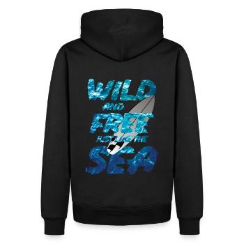 Sauvage et libre comme la mer - Sweat à capuche Premium bio Homme - noir - Dos - Nico (187cm)