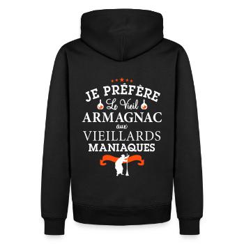 The Old Armagnac - Grund Humor Alkohol - Männer Premium Bio Hoodie - Schwarz - Hinten - Nico (187cm)