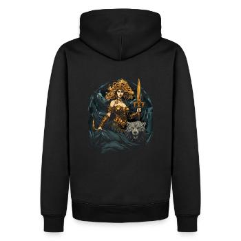L’élégance athlétique d’Aphrodite - Sweat à capuche Premium bio Homme - noir - Dos - Nico (187cm)