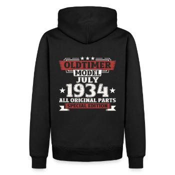 90ème Anniversaire Voiture Classique Juillet 1934 Millésime 1934 - Sweat à capuche Premium bio Homme - noir - Dos - Nico (187cm)