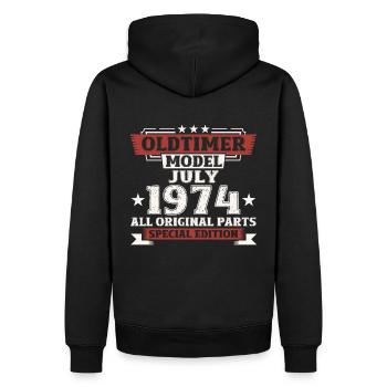 50th Birthday Classic Car July 1974 Vintage 1974 - Men’s Premium Organic Hoodie - black - Back - Nico (187cm)