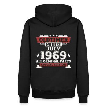 55. Geburtstag Oldtimer Juli 1969 Jahrgang 1969 - Männer Premium Bio Hoodie - Schwarz - Hinten - Nico (187cm)