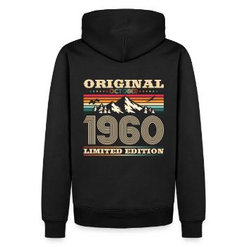 63. Geburtstag Original Oktober Jahrgang 1960 - Männer Premium Bio Hoodie - Schwarz - Hinten - Nico (187cm)