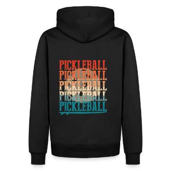 Pickleball - Männer Premium Bio Hoodie - Schwarz - Hinten - Nico (187cm)