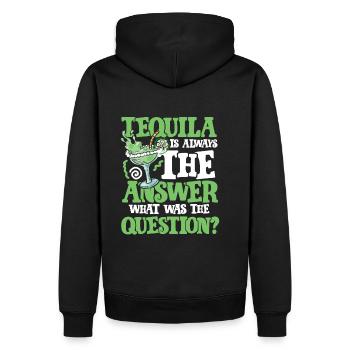 Tequila Répond - Sweat à capuche Premium bio Homme - noir - Dos - Nico (187cm)