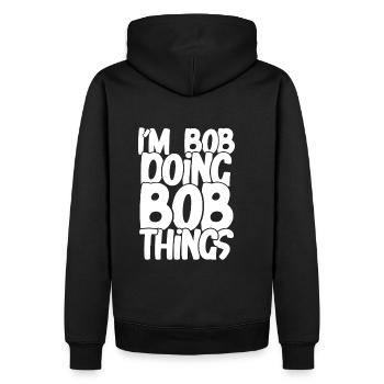 Doing bobsleigh stuff - Men’s Premium Organic Hoodie - black - Back - Nico (187cm)