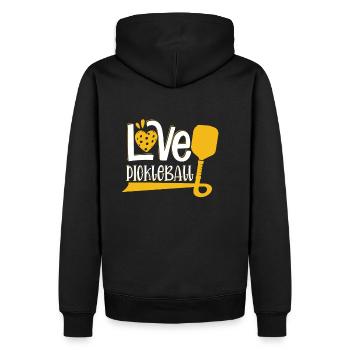 Cher Pickleball - Sweat à capuche Premium bio Homme - noir - Dos - Nico (187cm)