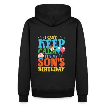 Geburtstag Sohn - Männer Premium Bio Hoodie - Schwarz - Hinten - Nico (187cm)