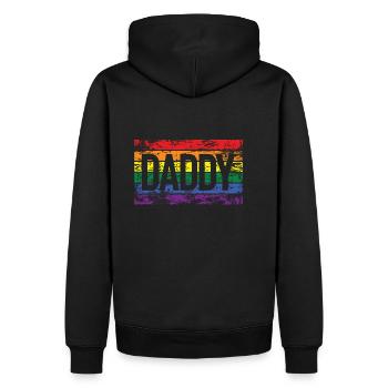 Papa - Männer Premium Bio Hoodie - Schwarz - Hinten - Nico (187cm)