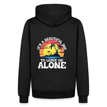 Laisse moi tranquille - Sweat à capuche Premium bio Homme - noir - Dos - Nico (187cm)