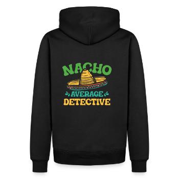 Nacho Détective - Sweat à capuche Premium bio Homme - noir - Dos - Nico (187cm)