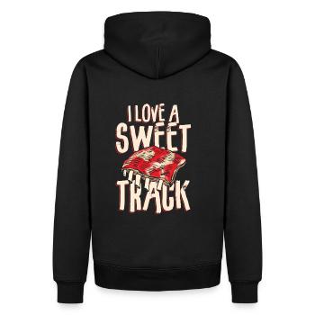 Piste douce - Sweat à capuche Premium bio Homme - noir - Dos - Nico (187cm)