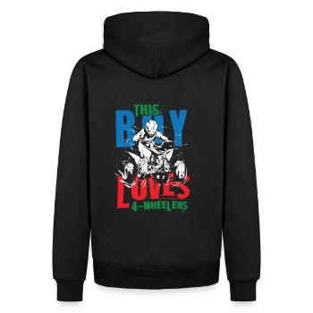 4 amateurs de vélo - Sweat à capuche Premium bio Homme - noir - Dos - Nico (187cm)
