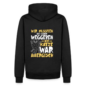 Katze war allergisch - Männer Premium Bio Hoodie - Schwarz - Hinten - Nico (187cm)