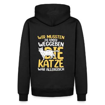 Katze war allergisch - Männer Premium Bio Hoodie - Schwarz - Hinten - Nico (187cm)