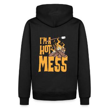 Heißes Durcheinander - Männer Premium Bio Hoodie - Schwarz - Hinten - Nico (187cm)