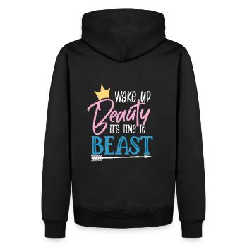 Réveillez-vous à la beauté - Sweat à capuche Premium bio Homme - noir - Dos - Nico (187cm)