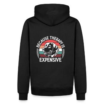 La thérapie coûte cher - Sweat à capuche Premium bio Homme - noir - Dos - Nico (187cm)