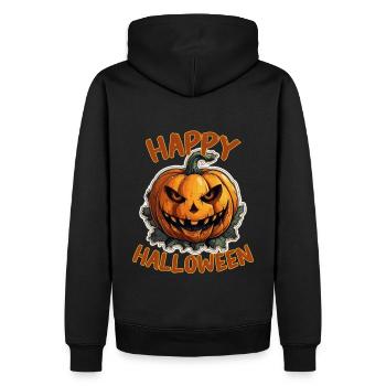 Bonne citrouille d’Halloween. Citrouille fantôme. - Sweat à capuche Premium bio Homme - noir - Dos - Nico (187cm)