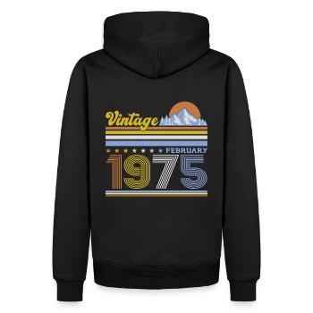 50th Birthday Gift Husband Original February 1975 - Men’s Premium Organic Hoodie - black - Back - Nico (187cm)