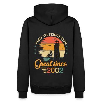 20 years boat great since 2002 anniversary - Men’s Premium Organic Hoodie - black - Back - Nico (187cm)
