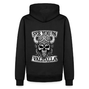Rendez-vous au Valhalla - Sweat à capuche Premium bio Homme - noir - Dos - Nico (187cm)