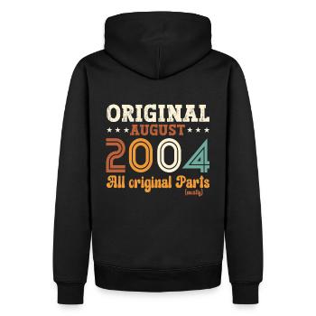 20ème Anniversaire Original Août 2004 Millésime 2004 - Sweat à capuche Premium bio Homme - noir - Dos - Nico (187cm)